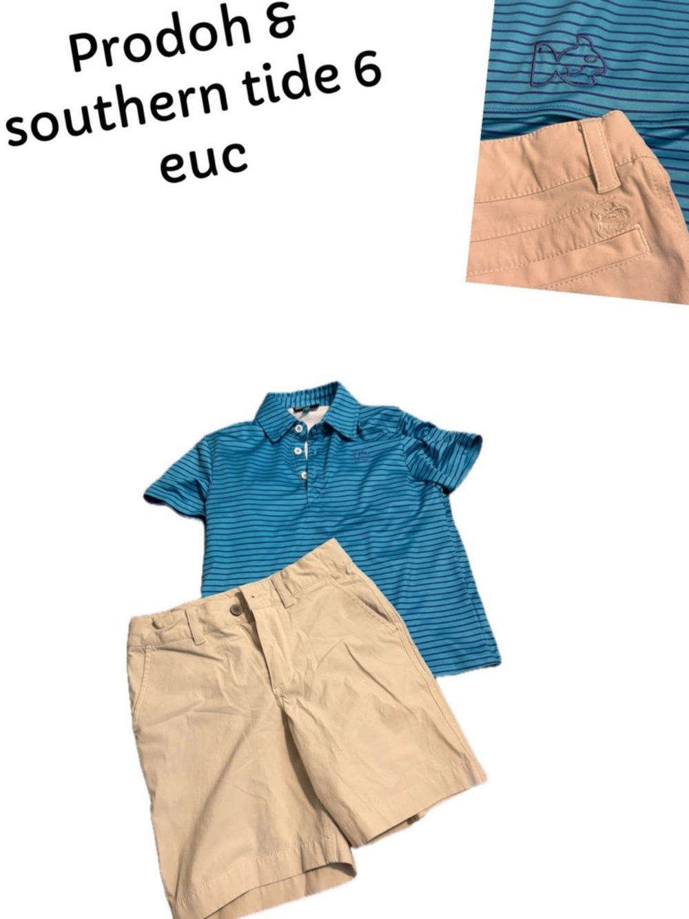 Size 6 boys Prodoh shirt and southern tide shorts